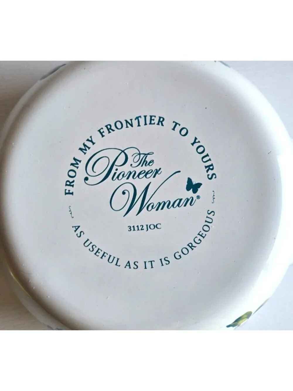 The Pioneer Woman Breezy Blossom Enamel 1 QT Mini Dutch Oven White and Yellow